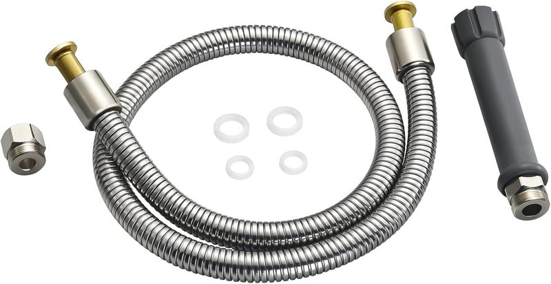 LOWCUS Replacement B-0044-H Pre-Rinse Hose for T&S Brass, 44 Inches Flexible Stainless Steel Hose with Heat Resistant Handle - Image 2